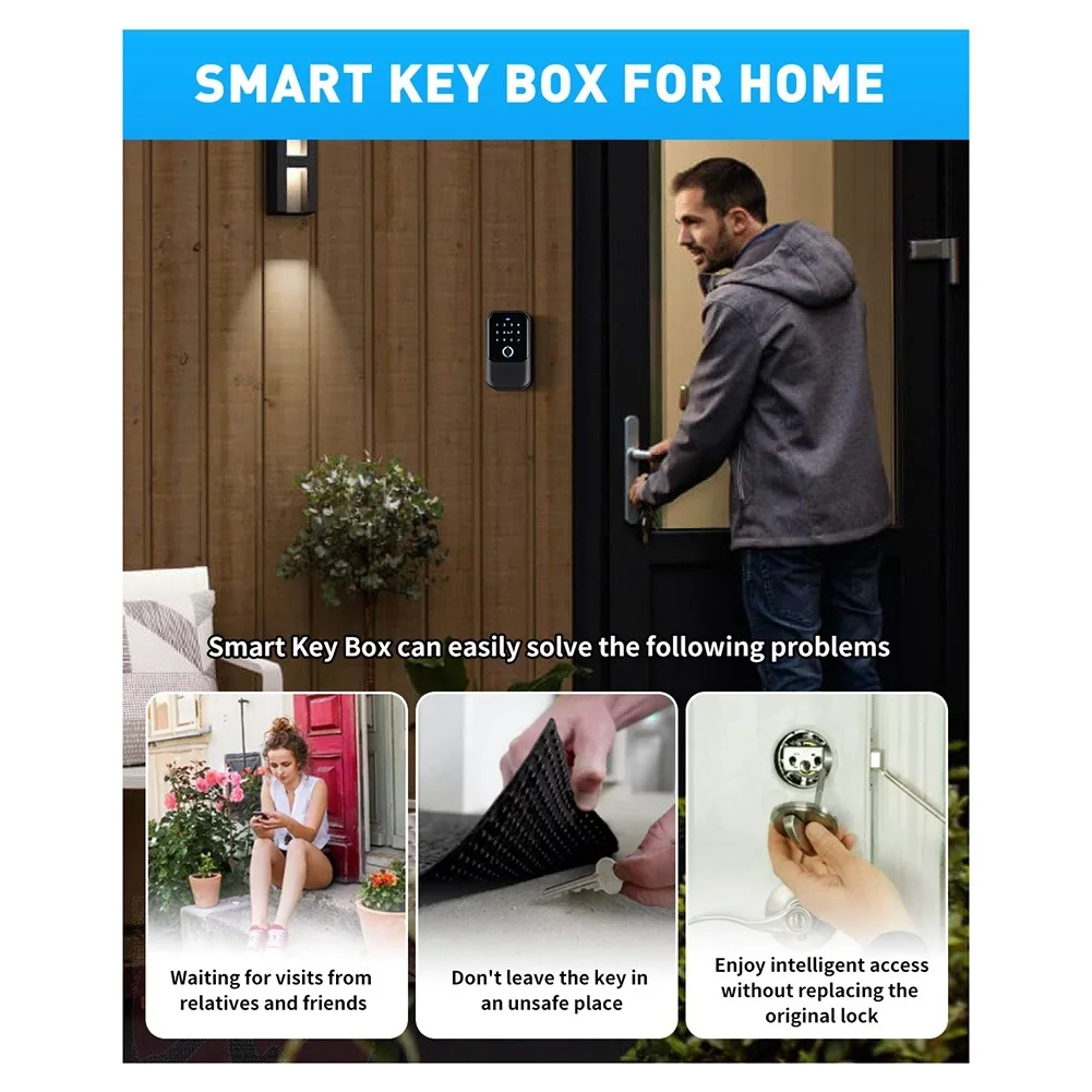Водонепроницаемый чехол сейф код Tuya отпечаток пальца Bluetooth Wi-Fi умный ящик для