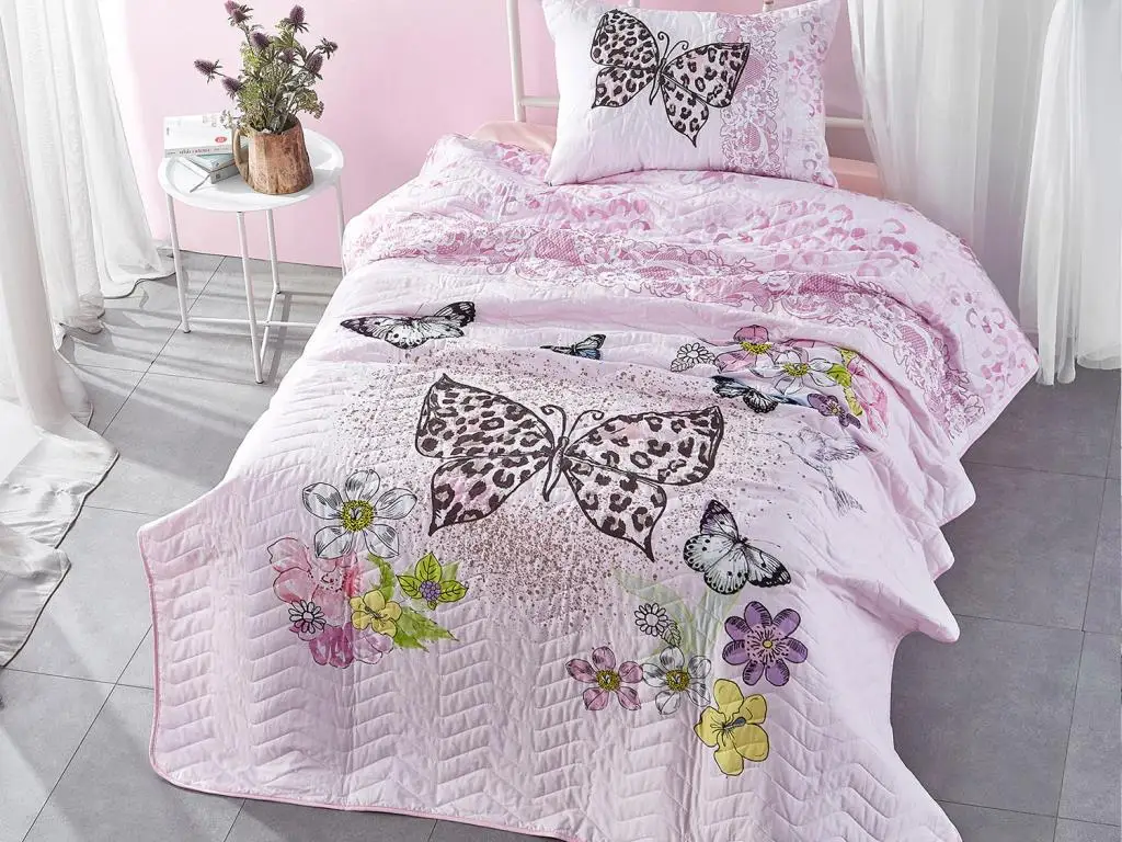 

Çeyizdiyarı Butterfly Kapitoneli Single Bed Cover White
