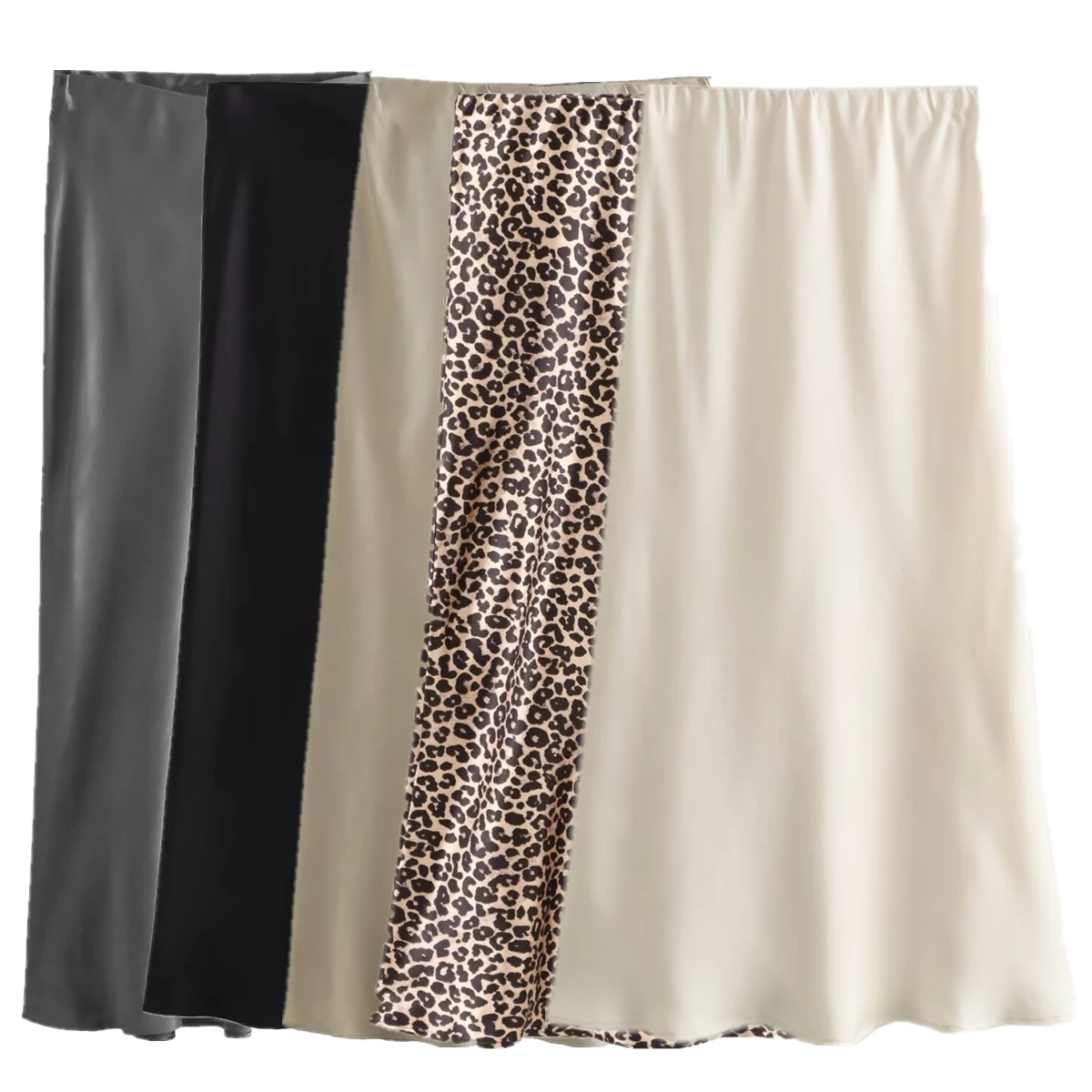 Юбка-миди Maxdutti Женская однотонная элегантная прямая атласная Модная юбка во