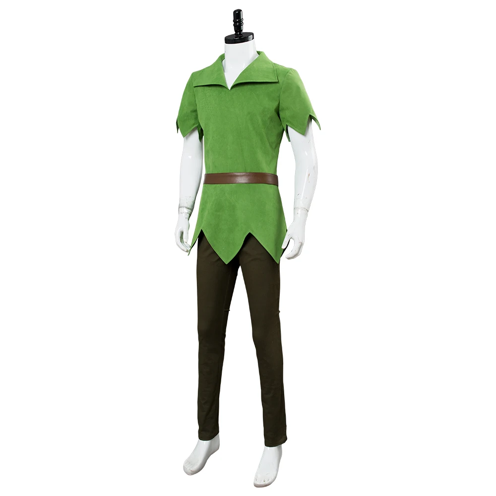 Movie Peter Pan Cosplay Costume Green outfit Top Pants Hat Role Play Peter Pan Halloween Carnival Costume
