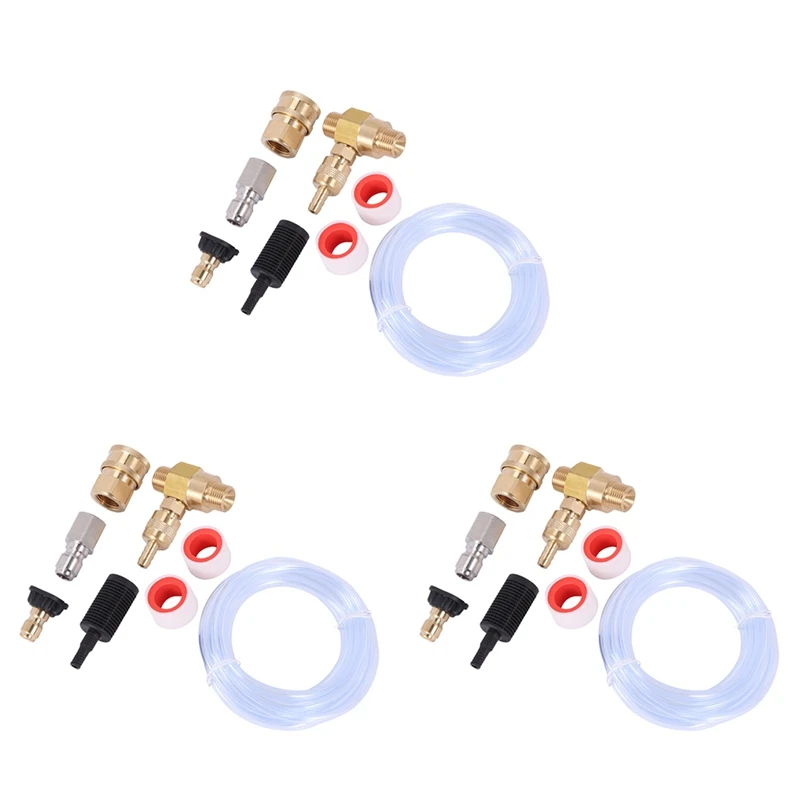 

3X Pressure Washer Chemical Injector Kit Adjustable Soap Dispenser, 3/8 Inch Quick Connect, 10 Ft Siphon Hose