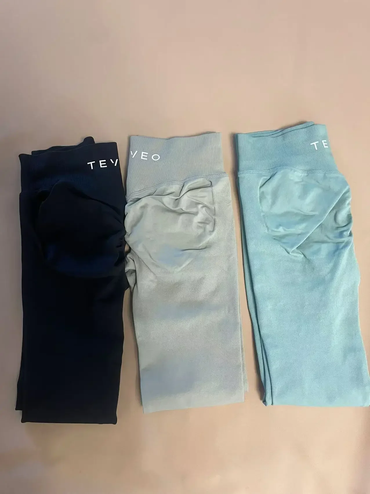 TEVEO бесшовные штаны для йоги ударные леггинсы женские эластичные в рубчик с