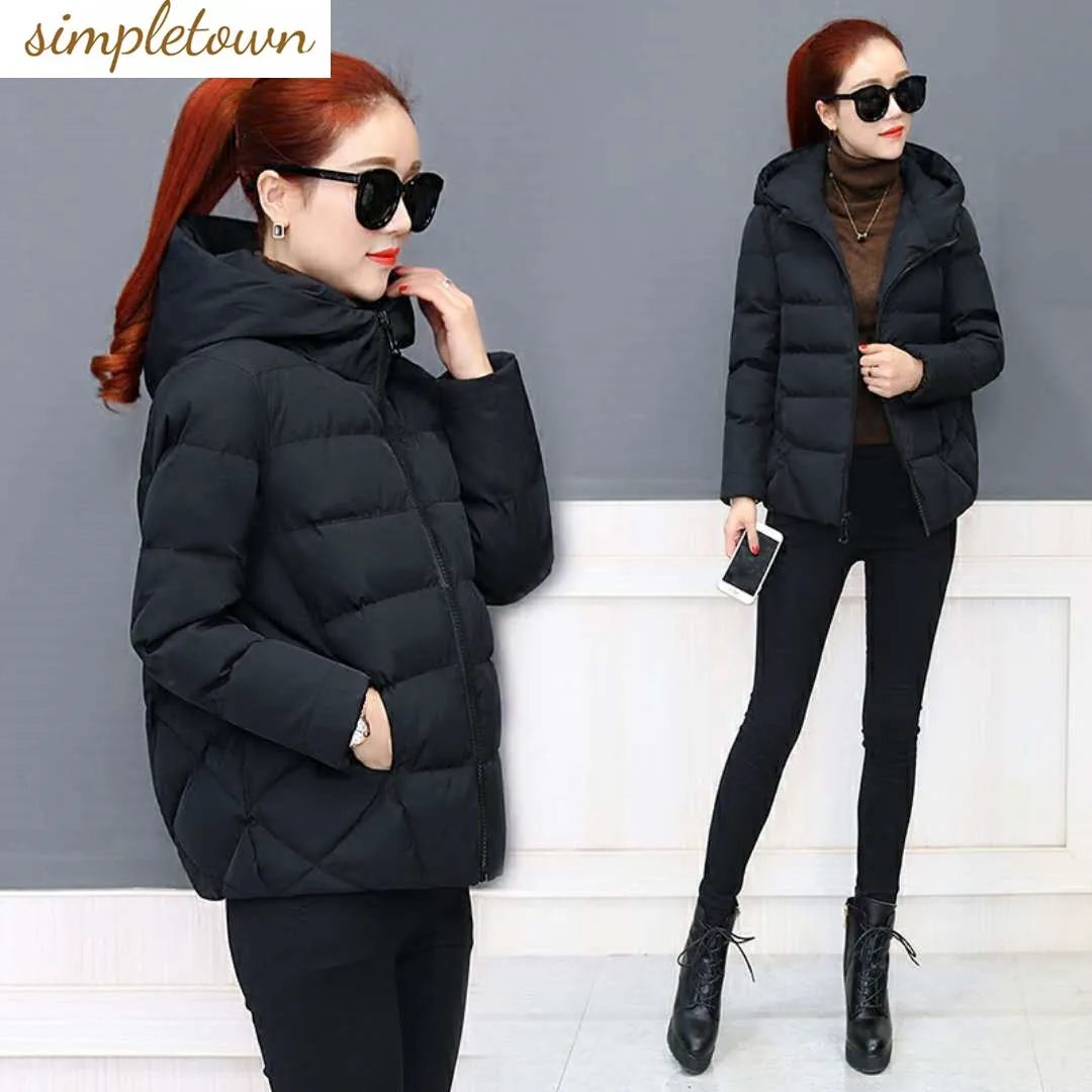 Winter New Fashion Short Small Cotton Coat Coat Women's Korean Version Slim Fit Thickened Hooded Slim Versatile Cotton Coat