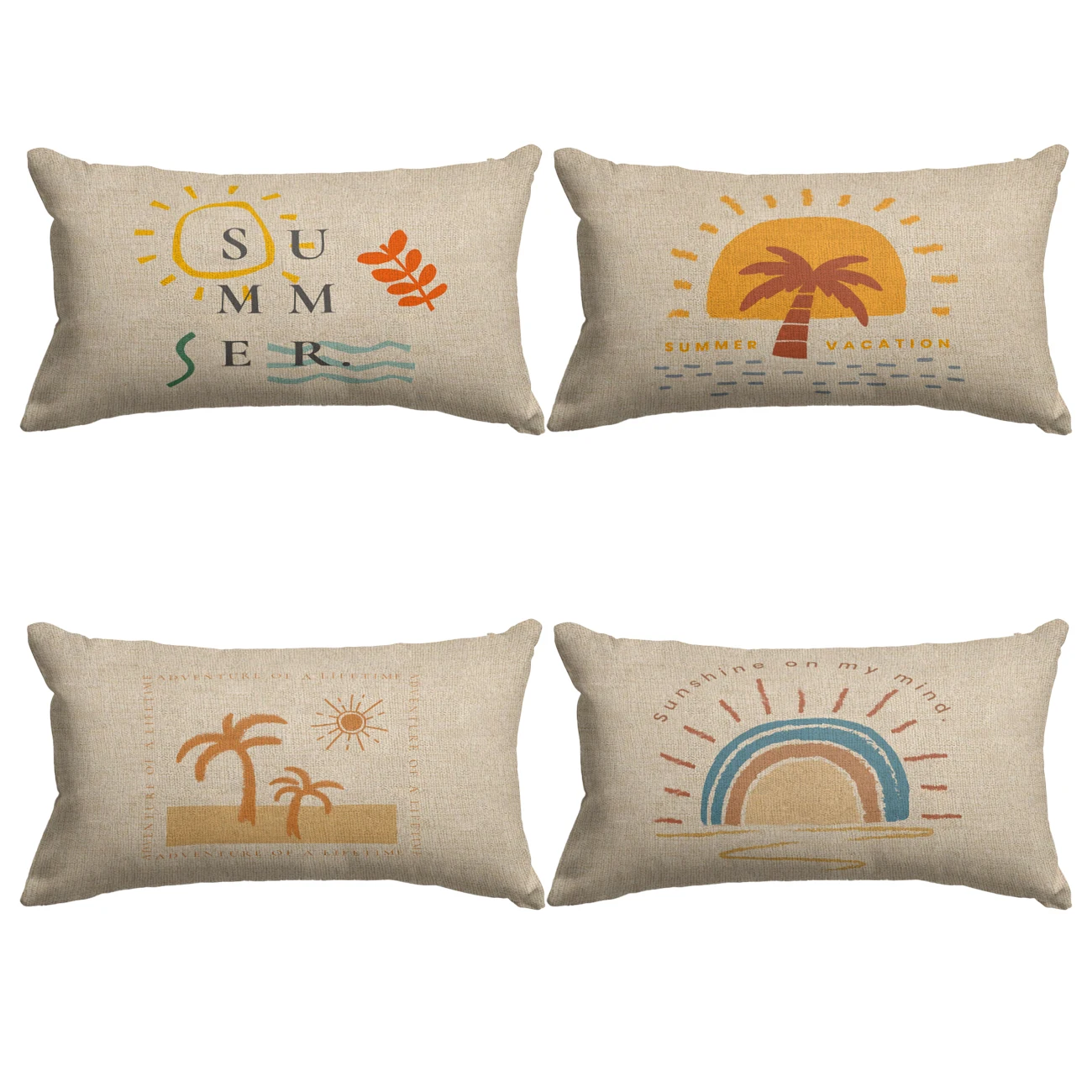 

Sunny summer beach vacation Rectangle Cushion Cover Pillow Case 30x50 Decorative Sofa Home Living Room Decoration