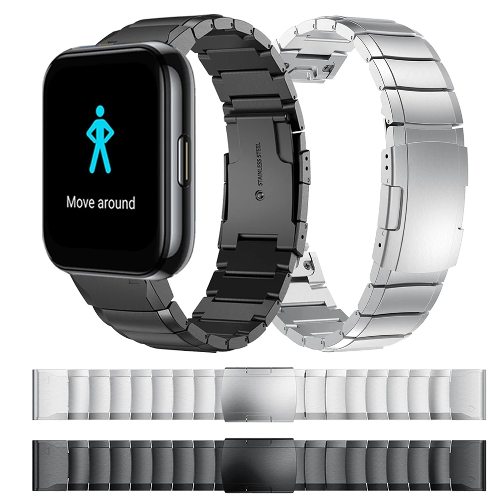 

Ремешок для часов Realme Watch S Pro, металлический сменный Браслет из нержавеющей стали, аксессуары для часов Realme Watch 2 Pro, 20/22 мм