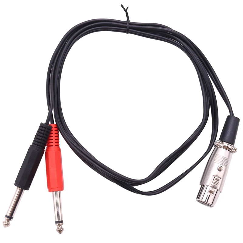 AT41 XLR Female Socket To Dual Mono 6.35Mm 1/4 Inch Mono Male Jack Plug Stereo Audio Cable Cord Wire For Mic Mixer Amplifier Sou