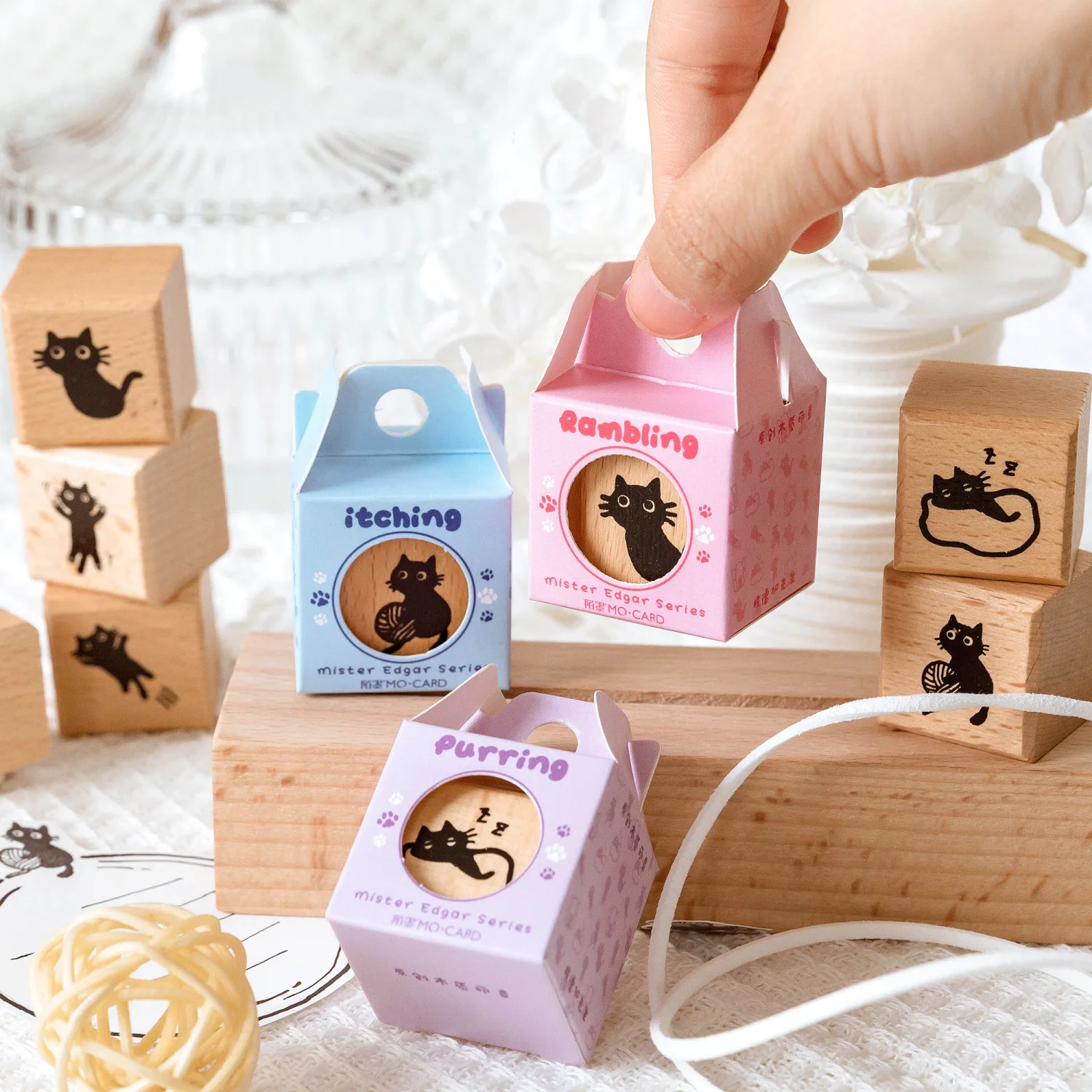 

Cute Little Black Cat Decoration Wooden Rubber Stamps for Scrapbooking Stationery Diy Craft Retro Standard Seal