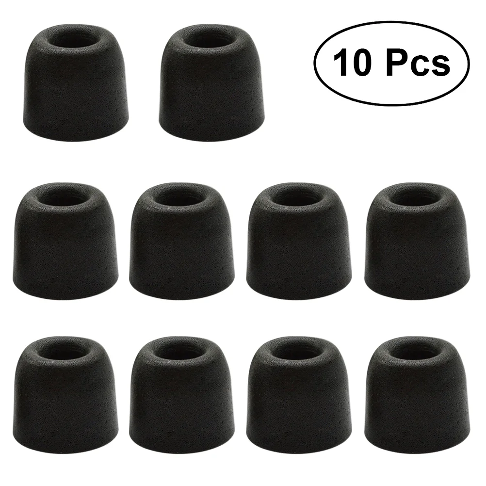 

10pcs Premium Earphone Tips Noise Isolation T-200 Earbud Replacement (Black)