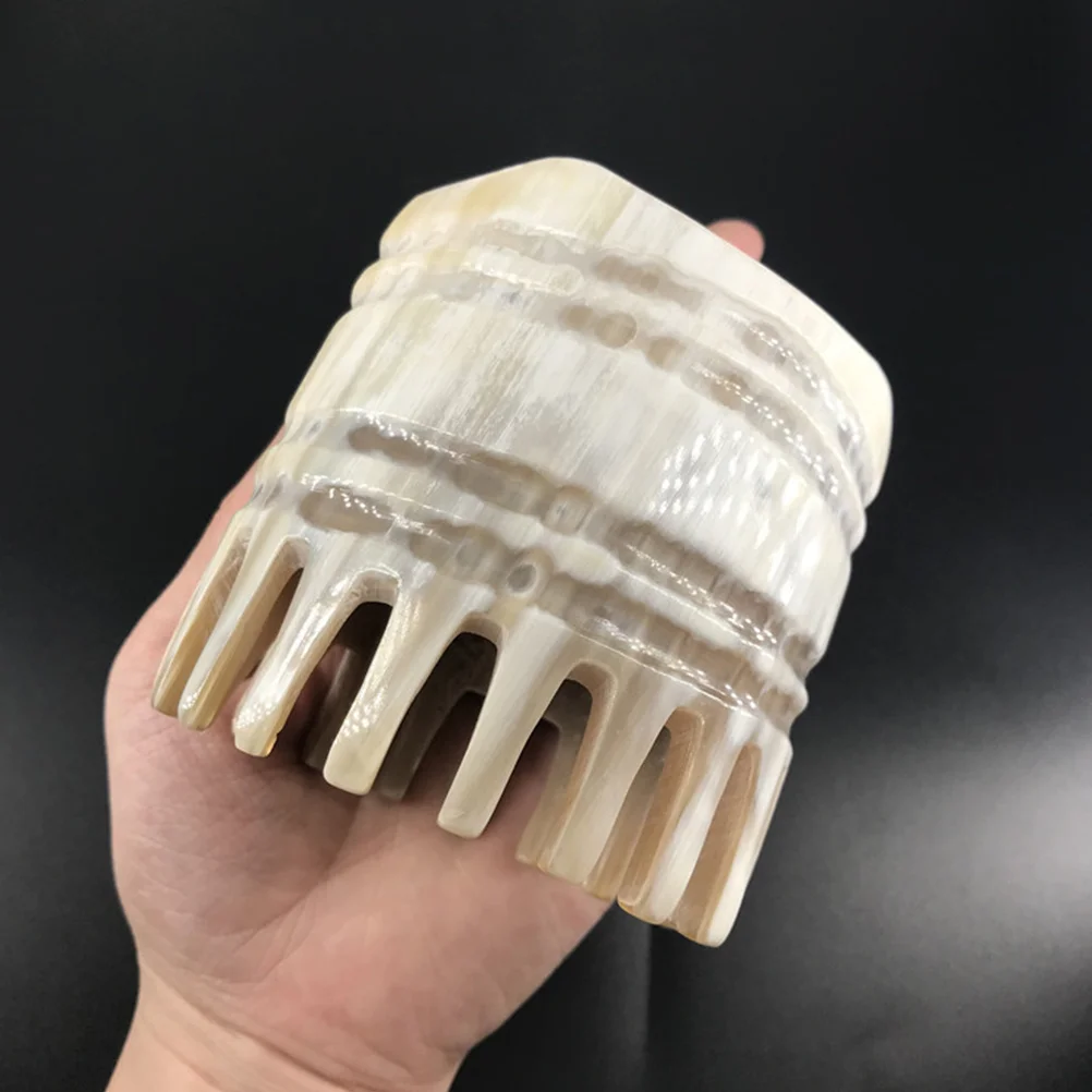 Расческа для волос с широкими зубьями скребковый массажный инструмент рог