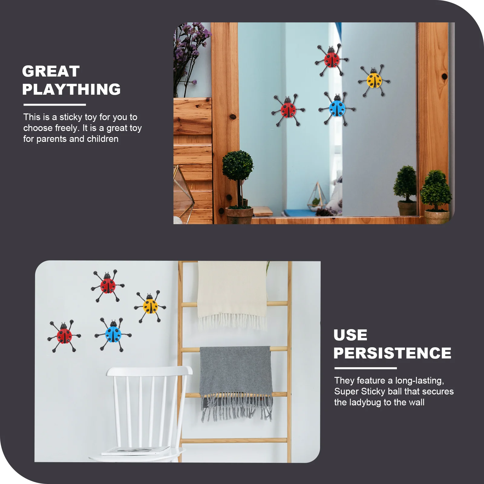 Эластичные игрушки с насекомыми скалолазание божья коровка забавные липкие окна