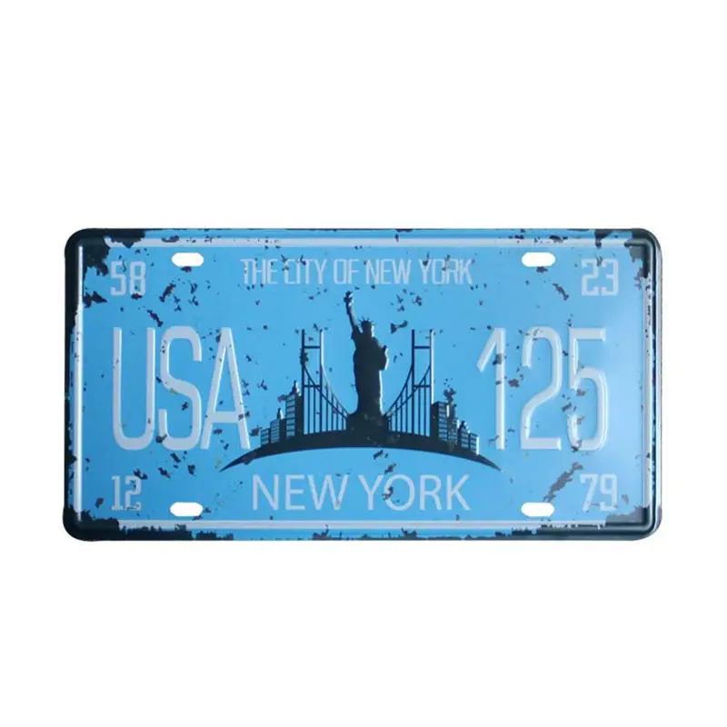 

США Нью-Йорк, 125, металлический жестяной знак, номерной знак для автомобиля, Ретро Декор для дома, винтажный знак, фототабличка с рисунком на ...