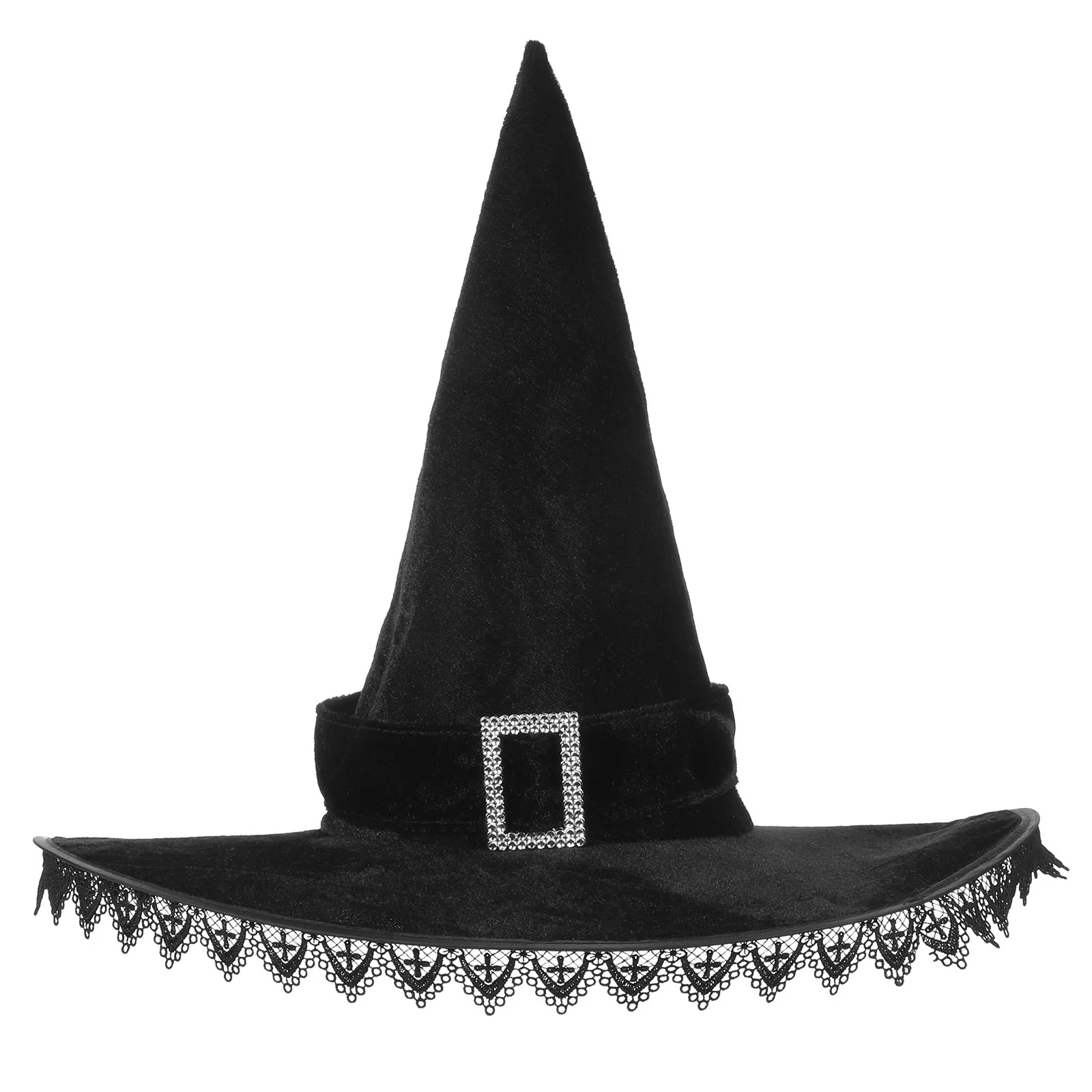 

Halloween Witch Hat Elegant Style Party Soft Ornament Cosplay Non-woven Fabric Adornment Wide Brim Decorative