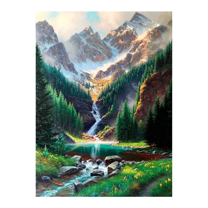 

Алмазная живопись «сделай сам», художественная живопись, украшение для стен, украшение для дома и офиса, Muban, высокие горы и Плавная вода