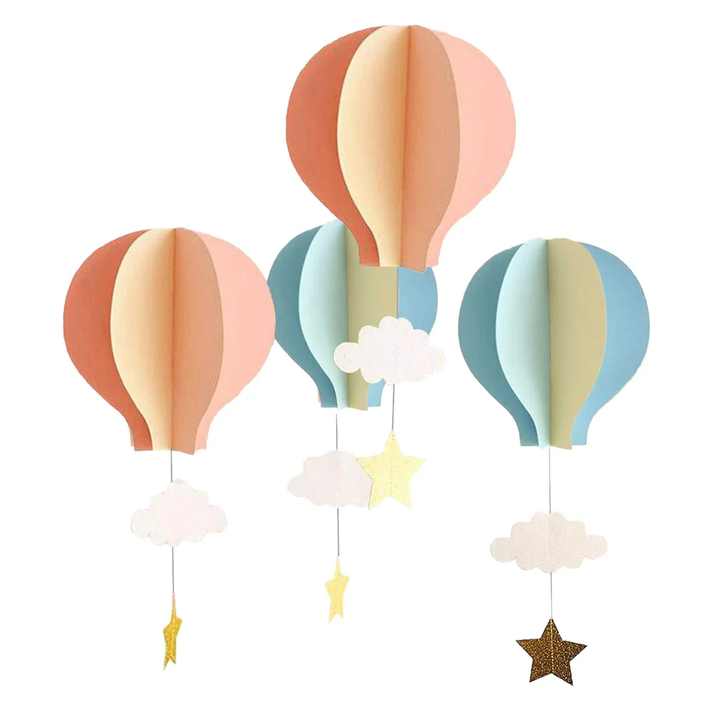 

Air Hot Balloon Paper Hanging Decor Decorations Cloud Party Ornaments Clouds Balloons Garland Decoration Baby 3D Lantern