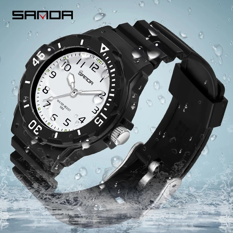 

New 2023 SANDA 6011 Hot Sell Youth Style Women Watch Simple Arabic Numeral Dial Waterproof Quartz Wristwatch Gifts Feminino