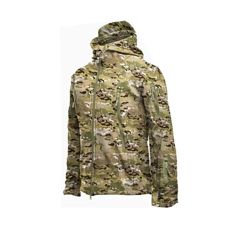 Фото 5XL 6XL Камуфляжная куртка из мягкой оболочки с твердым корпусом, флисовый толстый тактический костюм, пальто с капюшоном, производители красивой уличной куртки №1