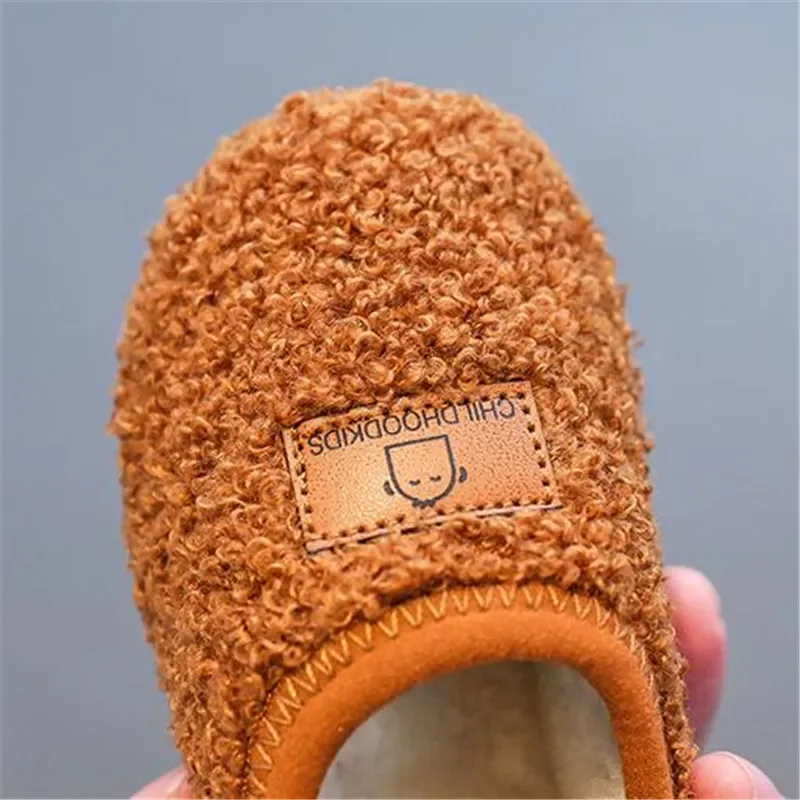 Зимняя обувь для малышей домашняя маленьких девочек и мальчиков теплые плюшевые