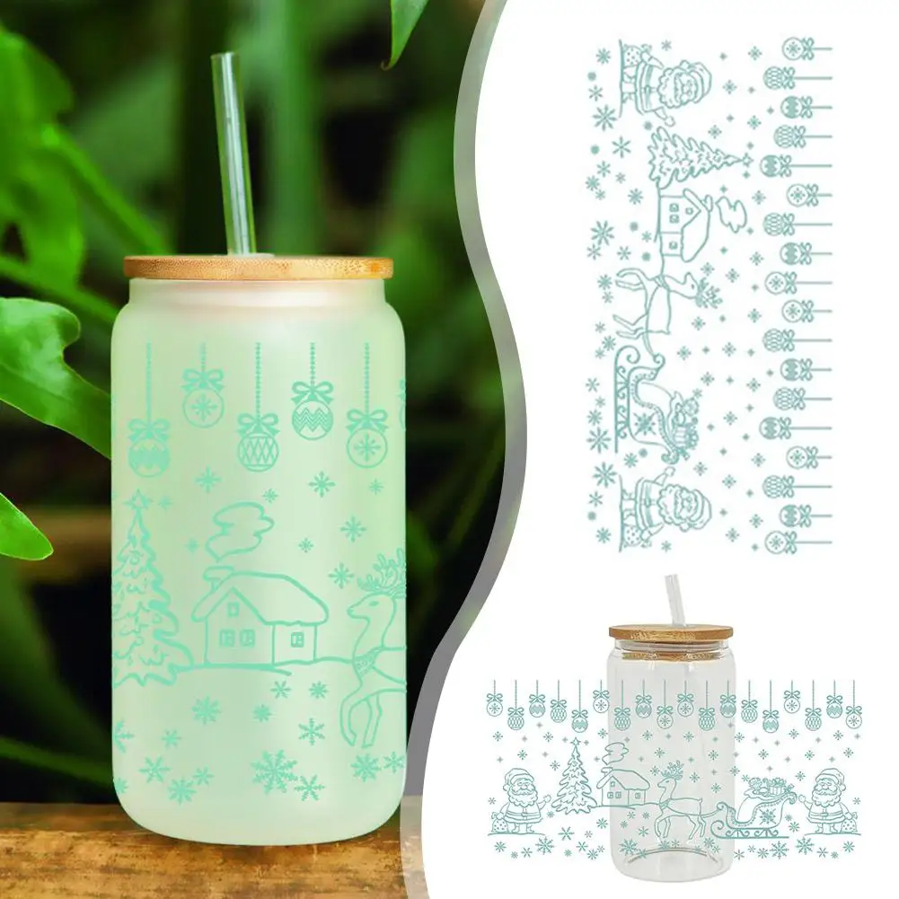 

3D UV DTF Transfers Stickers Cup Wraps Merry Christmas Printed For Glass Cups Wood DIY Crafts 2023 New U3Y7