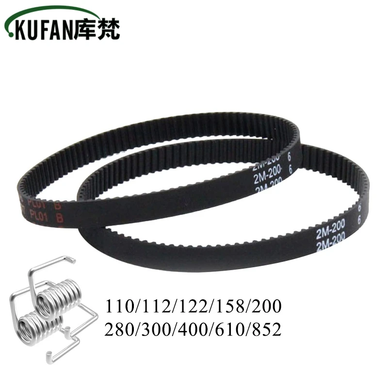 

2Pcs 3D Printer Belt GT2-6 Timing Belt Closed Loop Rubber 2GT 110/112/122/158/200/280/300/400/610mm Synchronous Belts Parts