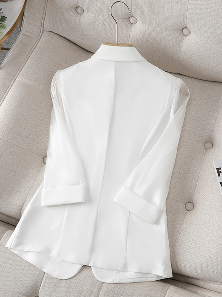 Summer Women's Jacket Blazers Mujer Korean Style Fashion Outerwears Elegant Lady Office Wear to Work Casual Tops Plus Size