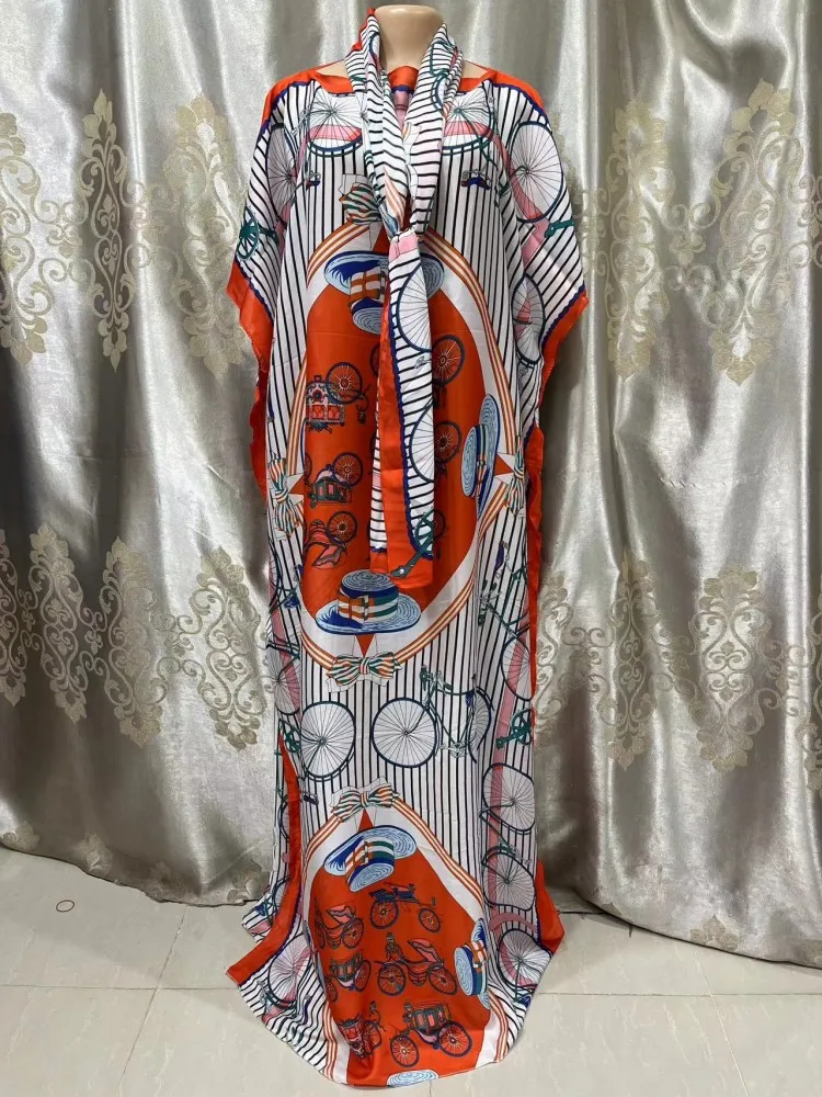 Purple blue African Dresses for Women Summer African Women Half Sleeve V-neck Polyester Long Dress African Print Dresses