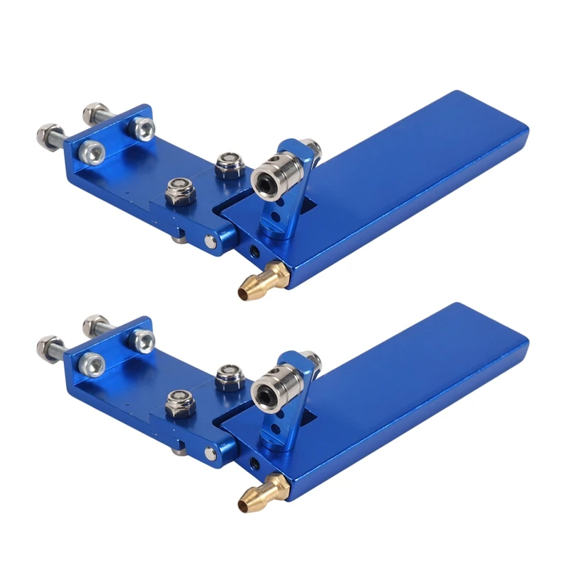 

2X RC Boat Aluminium Alloy Brand 75Mm Metal Suction Water Rudder For Remote Control RC Boats CNC Parts Blue