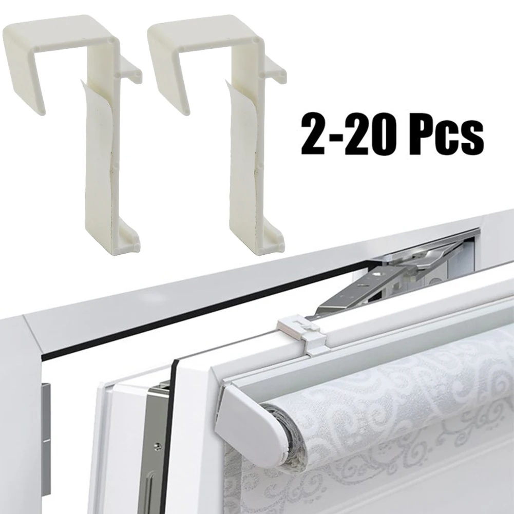 

2/10/20pcs Curtain Hook Accessories Double Roller Blind Clamp Carrier Without Drilling Sash Door Holder Rolling Curtain Bracket