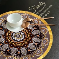 bohemian placemats mandala tableware pads kitchen dining tables coasters cup mats waterproof washable round table place mat 1pc