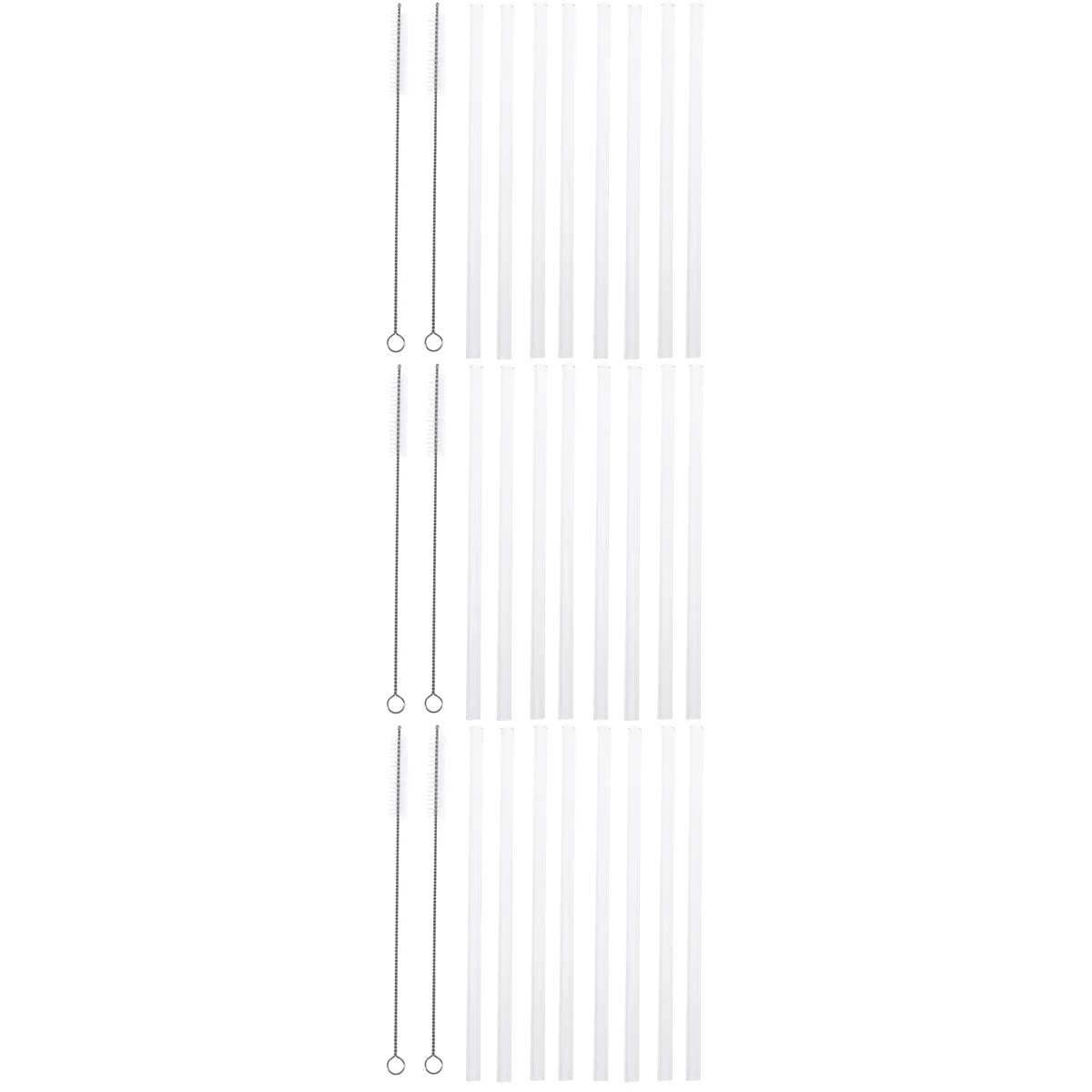 

24 pcs Glass Drink Straws Transparent Straw Unique Cola Straw 2pcs Brushes