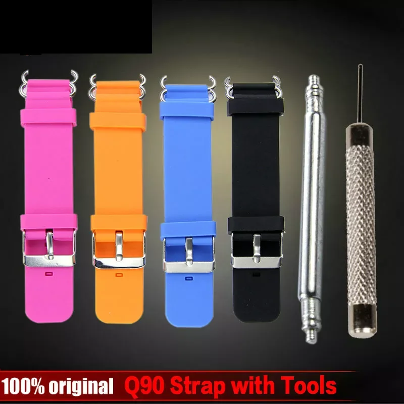 

Smart Watch Strap Kit with 2pcs Spring Bar Connection and Tool for Q90 Children's GPS Tracker Watchband Silicone Wrist Strap