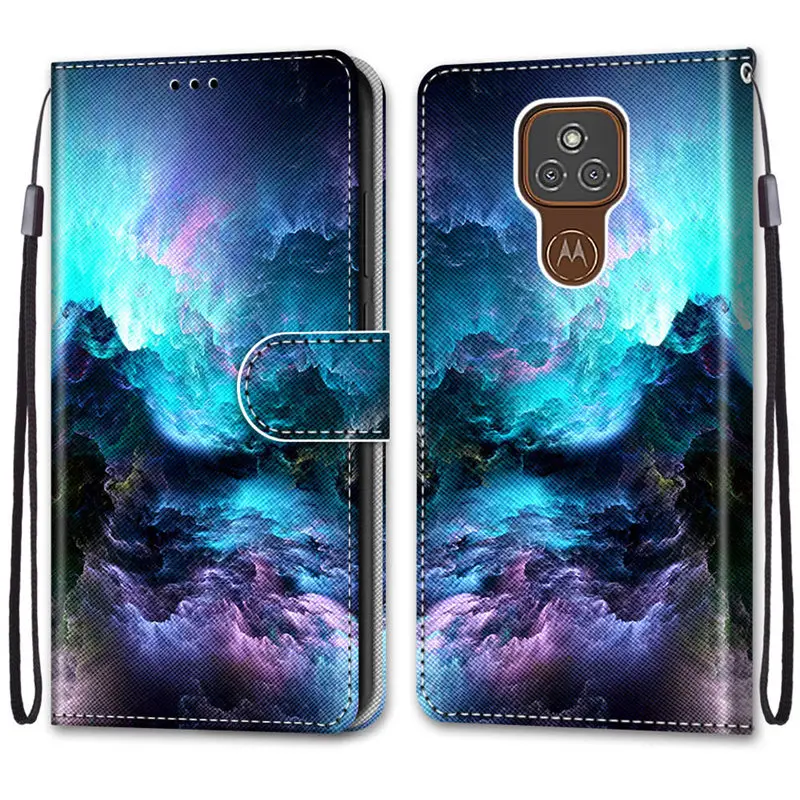 flip case for motorola e7 plus luxury card paint book phone shell moto e7 e6 plus leather wallet case for moto g9 g 8 play etui free global shipping