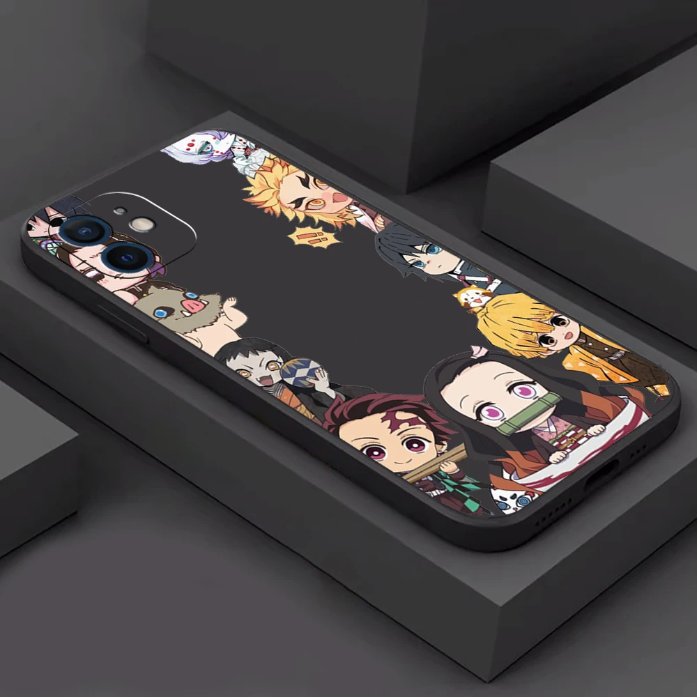 

Demon Slayer Phone Case For iPhone 11 12 13 11Pro 6 7 8 12mini XR XS 12Pro MAX SE 2020 13 Pro Color shell Cartoon Soft TPU Funda