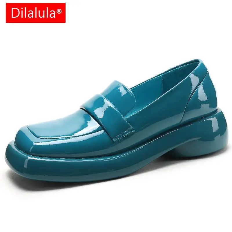 

Женские туфли на толстом каблуке Dilalula, модные лаконичные туфли-лодочки из натуральной кожи на платформе с квадратным носком, весна-лето 2023