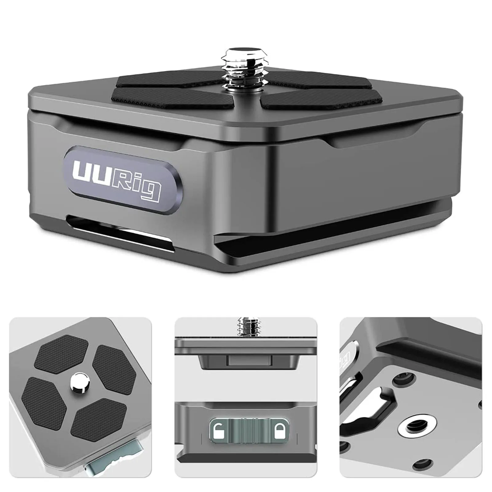 

VRIG Camera Quick Release Plate Tripod Mount Adapter with 1/4" and 3/8" Screw Hole for Sony/Nikon/Canon DSLR Camera