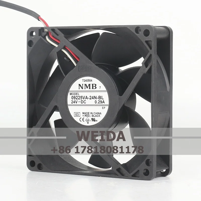 Фото Вентилятор охлаждения NMB 5V 12V 48V DC24V 0.29A 9025 9CM для преобразователя частоты, с двойным шарикоподшипником, трёхпроводной, 09225VA-24N-BL №1