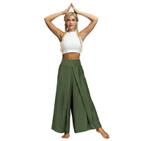 spring summer woman pants wide leg pants loose patchwork casual streetwear women pants solid cotton yoga split pants