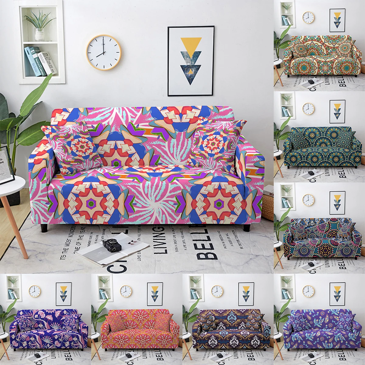 

Bohemia Elastic Sofa Cover for Living Room 3D Mandala Printed Sofa Slipcover Stretch Couch Cover 1/2/3/4-seat Armchair Protector