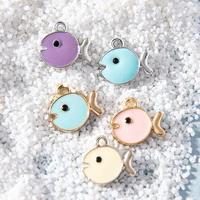 10pcs enamel gold color fish charms pendants for jewerly making diy bracelet women earring charms necklace accessories wholesale