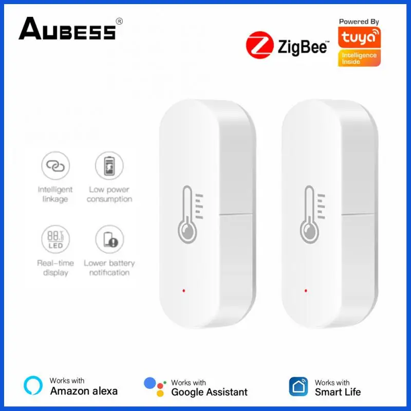 

Датчик температуры и влажности Tuya ZigBee, независимый термометр с дистанционным управлением через приложение, работает с Alexa Google Home