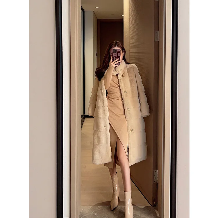 Women real mink coats female mink fur coat genuine long fur coat ladies winter clothes oversize 6xl 5xl 7xl natura fur coats