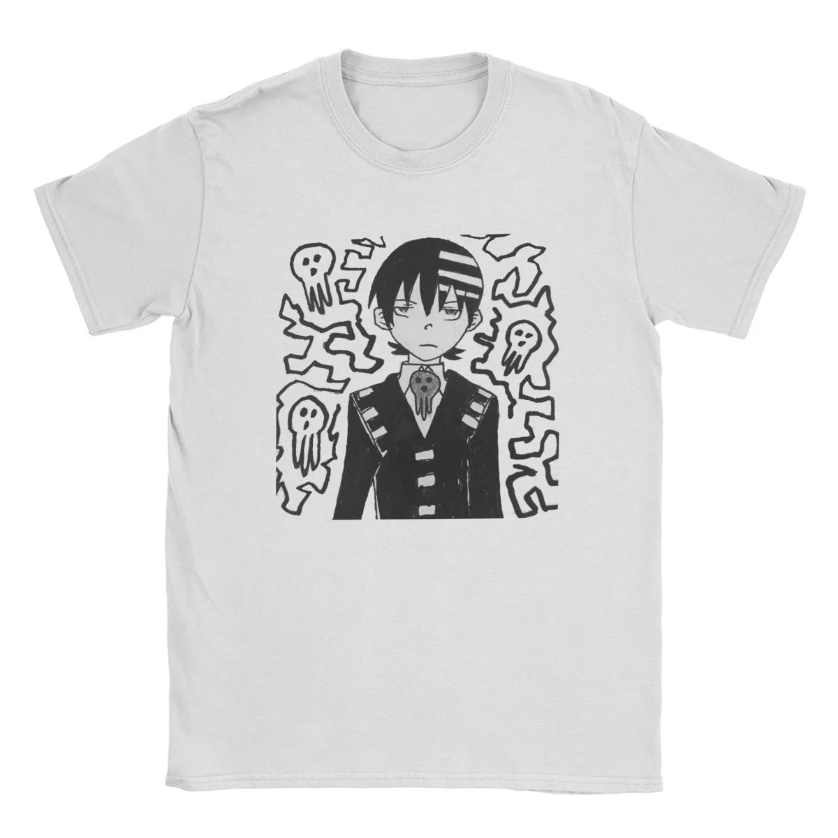 

Awesome Death The Kid Soul Eater T-Shirt Men Crewneck T Shirts Anime Manga Short Sleeve Tees Birthday Gift Clothes