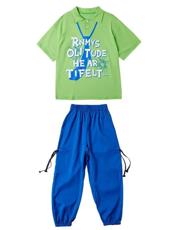 Костюм для танцев в стиле хип-хоп пурпурная рубашка пальто зеленые брюки-карго