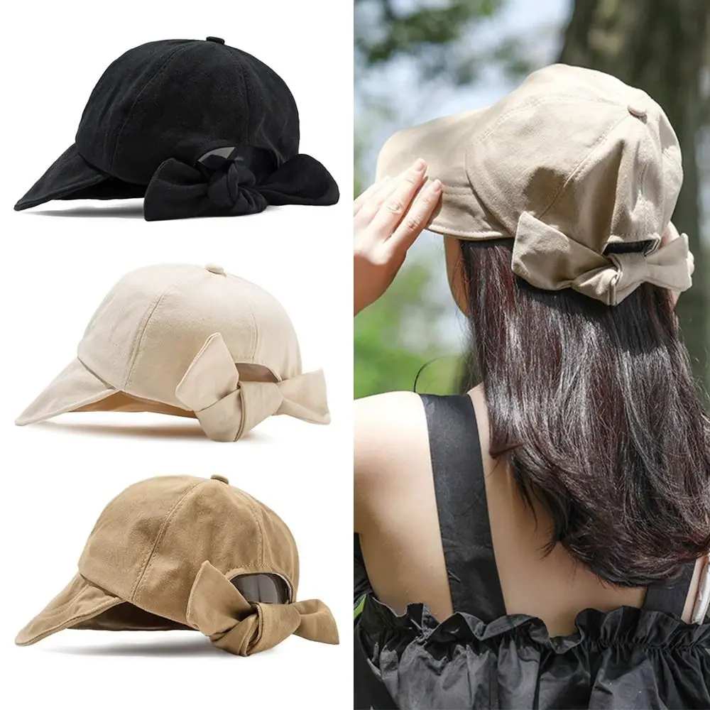 

Outdoor Travel Cotton Soft Anti-UV Fisherman Cap Big Wide Brim Sun Hat Bows Bucket Hat Baseball Cap Sun Visor Hats