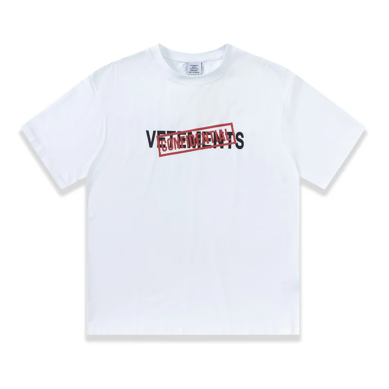 

23ss Summer VETEMENTS Oversized T-Shirt Printed Letter Casual Loose Crewneck Top For Men And Women