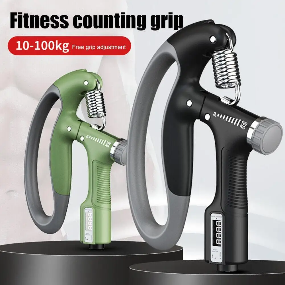 

10-100Kg Adjustable Hand Grip Strengthener Electronic Arm Equipment Fitness Wrist Gripper Heavy Countable Exerciser Train