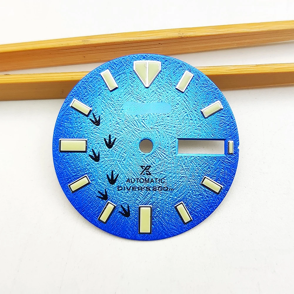 S 28.5mm Watch Dial Literally Green Luminous Dial Fit Japan NH35 NH36 4R 7S Automatic Movement Men Watch Accessories