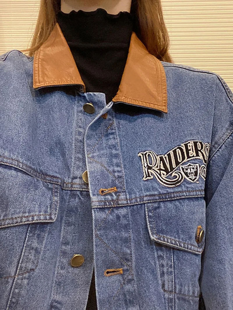 

Fall 2022 Women's Outerwear Denim Jacket Women's Outerwear Loose Stitching To Make Retro Casual Top Designer Denim Jacket