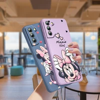 pink mickey mouse disney for samsung a71 a51 a31 a21s a52 a32 a22 a12 a50 a30 a20 a10 a03s 5g liquid silicone rope phone case
