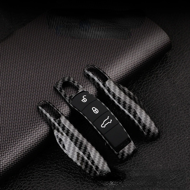 Car Smart Remote Key Case Fob Covers Set Shell for Porsche Panamera Spyder Carrera Macan Boxster Cayman Cayenne 911 970 981 991 images - 6