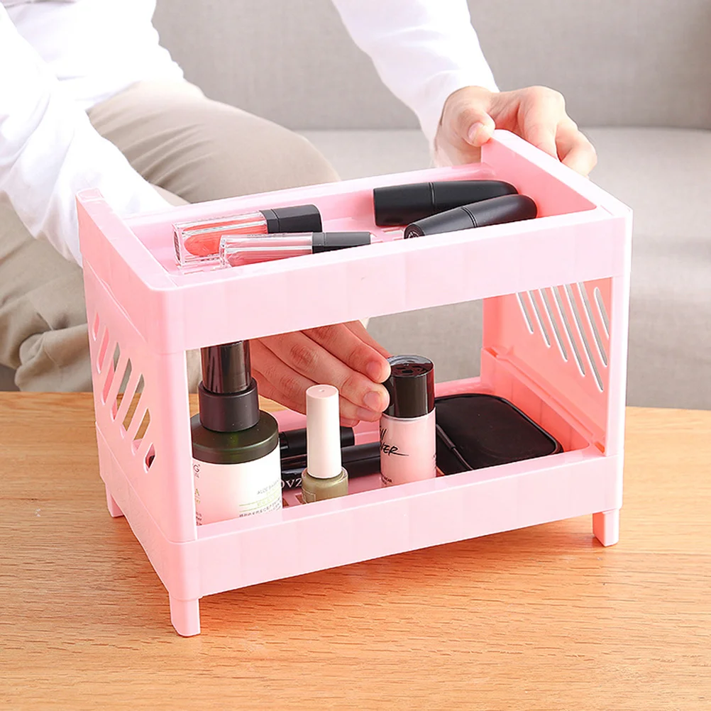 

Double Layers Tableware Storage Shelf Rack Plastic Countertop Seasoning Sundries Organizer Stand Holder for Kitchen )